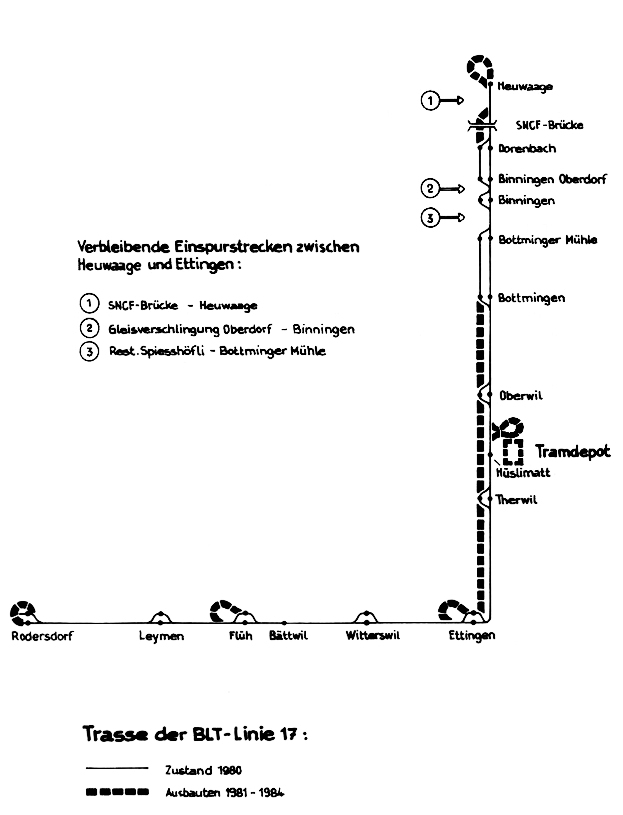 Verbleibende Einspurstrecken